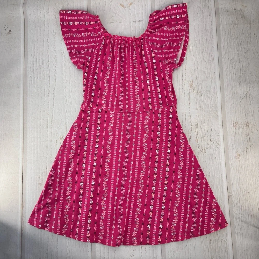 Girls Print‎ Smocked Dress - Pink